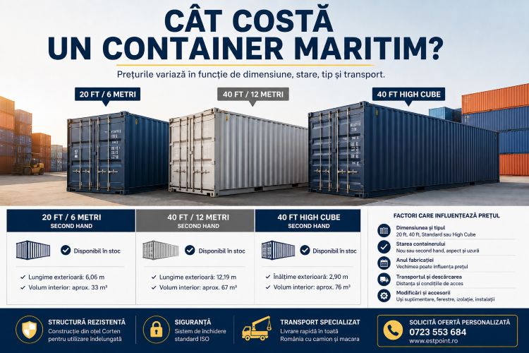 Cat costa un container maritim ESTPOINT